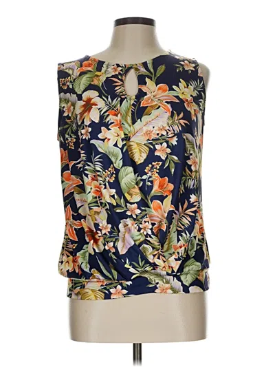 Pre-owned Wrapper Sleeveless Blouse In Blue