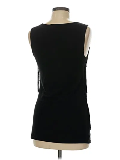 Pre-owned Wrapper Sleeveless Top Black Scoop Neck Tops