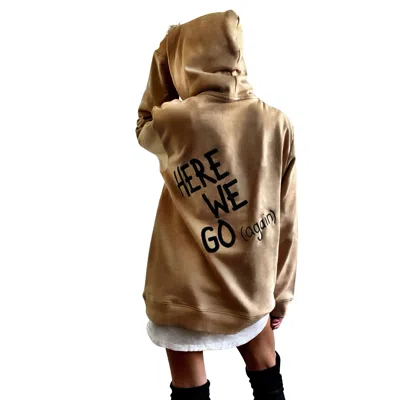 Wren + Glory 'here We Go' Painted Hoodie In Gold