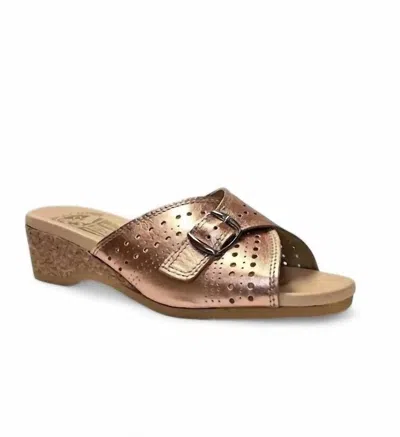Wörishofer Women's 251 Sandal In Peach Metallic In Gold