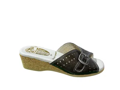 Wörishofer Women's 251 Sandals In Grey Patent In Black