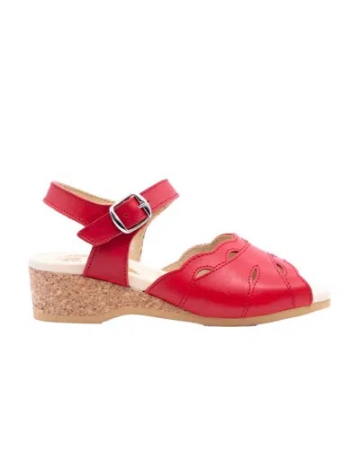 Wörishofer Women's Ariel Cork Wedge Sandals In Red