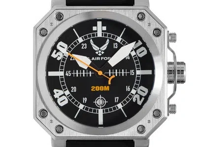 Pre-owned Wrist Armor U.s. Army  Black Silicone Strap Men's Watch & Stainless Steel