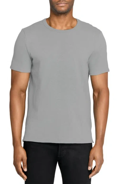 Wrk W.r.k Asher White Slub Stretch Cotton & Modal T-shirt In Gray