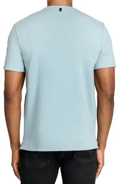 Wrk W.r.k Asher White Slub Stretch Cotton & Modal T-shirt In Blue