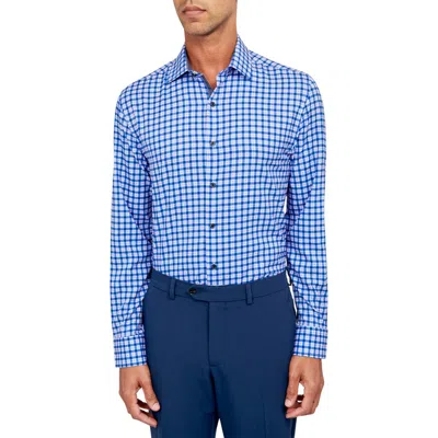 Wrk Check Performance Dress Shirt In Lilac/blue