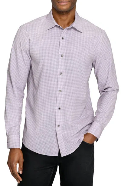 Wrk W.r.k Circle Geo Performance Long Sleeve Button Up Shirt In Purple