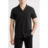 Wrk W.r.k Crinkle Camp Shirt In Black