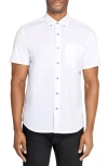 Wrk W.r.k Hudson Reworked Slim Fit Short Sleeve Button-down Shirt In White