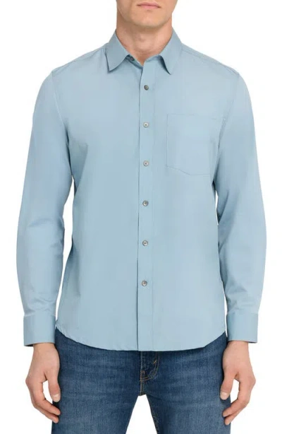 Wrk W.r.k Hudson Reworked Slim Fit Solid Cotton Button-up Shirt In Black