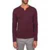 Wrk W.r.k Lucerine Burgundy Waffle Cotton & Modal Henley