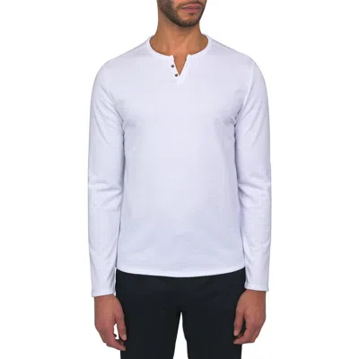 Wrk W.r.k Lucerine White Waffle Cotton & Modal Henley