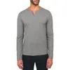 Wrk W.r.k Lucerine Grey Waffle Cotton & Modal Henley In Gray