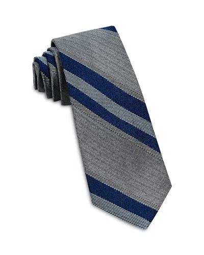 Wrk Multi-stripe Silk Tie In Gray
