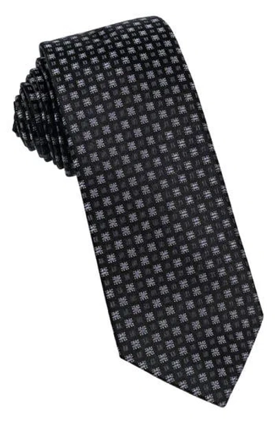 Wrk W.r.k Neat Silk Tie In Black