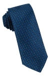 Wrk Neat Silk Tie In Navy