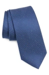 Wrk Neppy Solid Silk Tie In Blue
