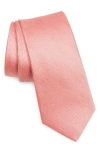 Wrk Neppy Solid Silk Tie In Candy Pink
