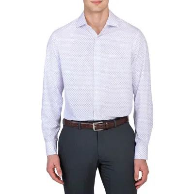 Wrk W.r.k Regular Fit Dash Print Performance Dress Shirt In White