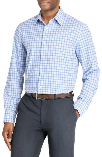 Wrk W.r.k Regular Fit Plaid Performance Dress Shirt In Blue