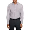 Wrk W.r.k Regular Fit Stripe Dot Performance Dress Shirt In Brown
