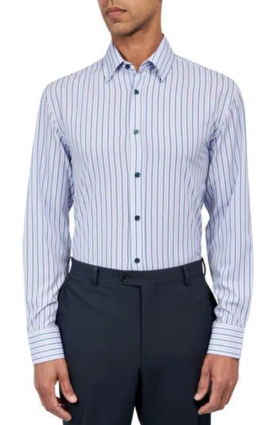 Wrk W.r.k Regular Fit Stripe Performance Stretch Dress Shirt In Multi