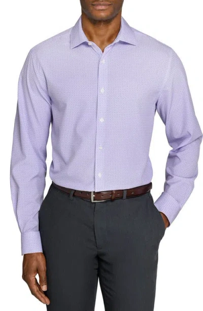 Wrk W.r.k Round Geo Print Performance Dress Shirt In Purple