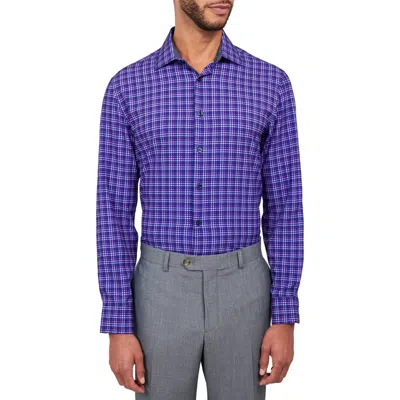 Wrk W.r.k Shadow Check Stretch Performance Dress Shirt In Blue