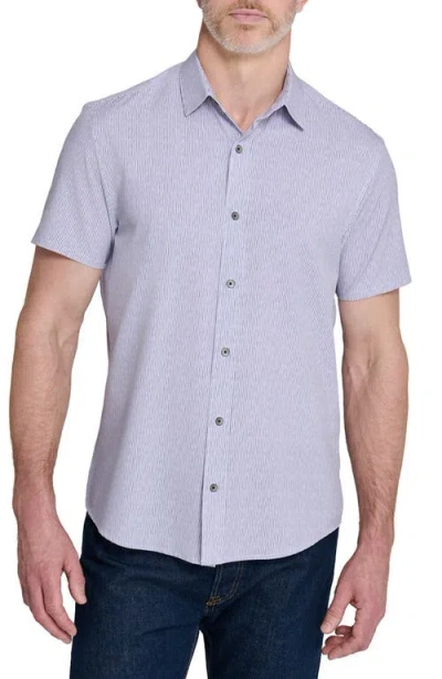Wrk W.r.k Slim Fit Abstract Performance Short Sleeve Button-up Shirt In Blue