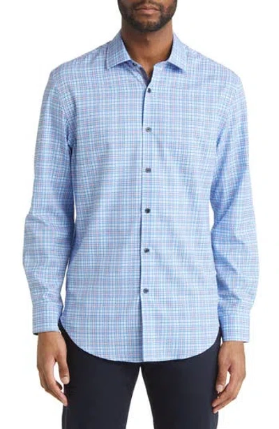 Wrk W.r.k Slim Fit Check Stretch Dress Shirt In Multi