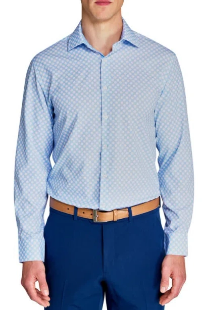Wrk W.r.k Slim Fit Checker Print Performance Dress Shirt In Multi