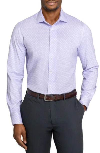 Wrk W.r.k Slim Fit Cross Geo Reworked Button-up Shirt In Purple