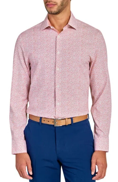Wrk W.r.k Slim Fit Ditsy Floral Performance Dress Shirt In Multi