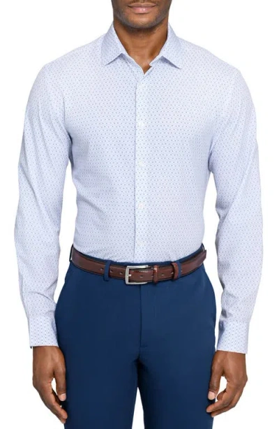 Wrk W.r.k Regular Fit Duo Geo Print Performance Dress Shirt In Blue