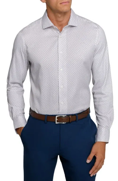 Wrk W.r.k Slim Fit Floral Geo Reworked Cotton Dress Shirt In Multi