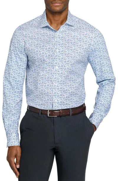Wrk W.r.k Slim Fit Floral Stem Reworked Button-up Shirt In Blue