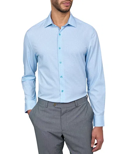 Wrk Slim Fit Flower Geo Performance Dress Shirt In Blue