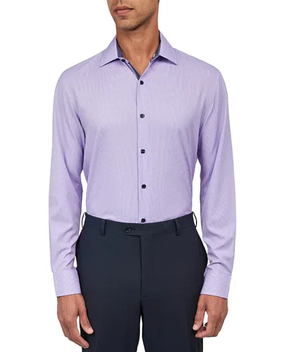 Wrk Slim Fit Houdstooth Performance Dress Shirt In Purple