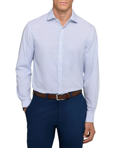 Wrk Slim Fit Interlocked Geo Performance Dress Shirt In Green