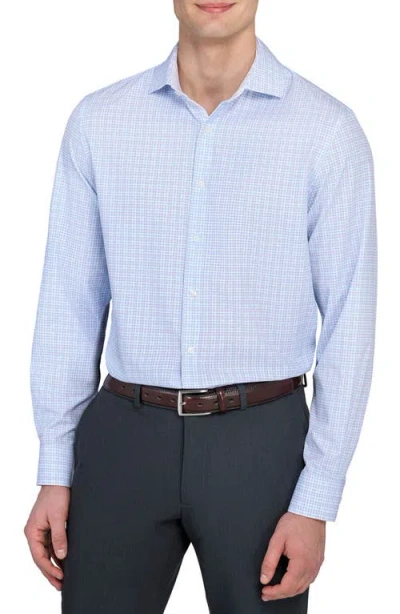 Wrk W.r.k Slim Fit Microcheck Performance Dress Shirt In Blue