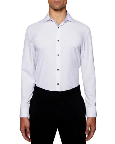 Wrk Slim Fit Performance White Solid Dress Shirt In Gray
