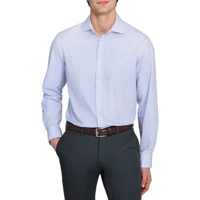 Wrk W.r.k Slim Fit Microcheck Performance Dress Shirt In Blue