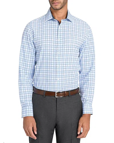 Wrk Slim Fit Plaid Performance Dress Shirt In Blue