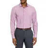 Wrk W.r.k Regular Fit Red Micro Houndstooth Performance Dress Shirt In Pink