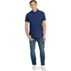 Wrk W.r.k Slim Fit Reworked Short Sleeve Button Down Shirt In Blue
