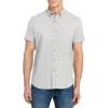 Wrk W.r.k Solid Reworked Slim Fit Short Sleeve Button-down Shirt In Gray