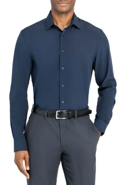 Wrk W.r.k Slim Fit Solid Performance Dress Shirt In Blue