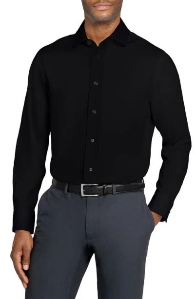 Wrk W.r.k Slim Fit Solid Reworked Dress Shirt In Black