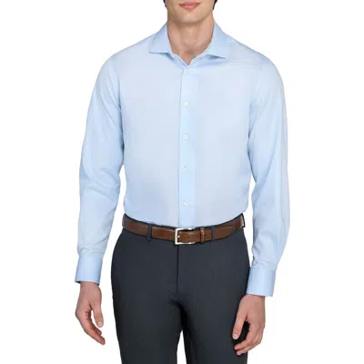 Wrk W.r.k Slim Fit Solid Reworked Dress Shirt In Blue