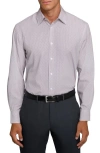 Wrk W.r.k Regular Fit Stripe Dot Performance Dress Shirt In Pink